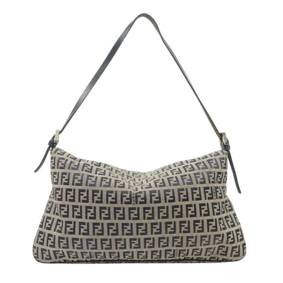 💎✨BEAUTIFUL✨💎Authentic FENDI Zucchino Mamma Baguette Shoulder Bag - Picture 3 of 10